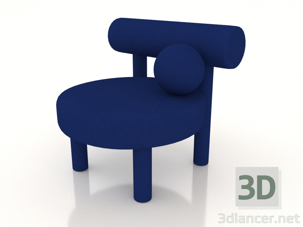 3D Modell Niedriger Stuhl Gropius CS1 (blau) - Vorschau