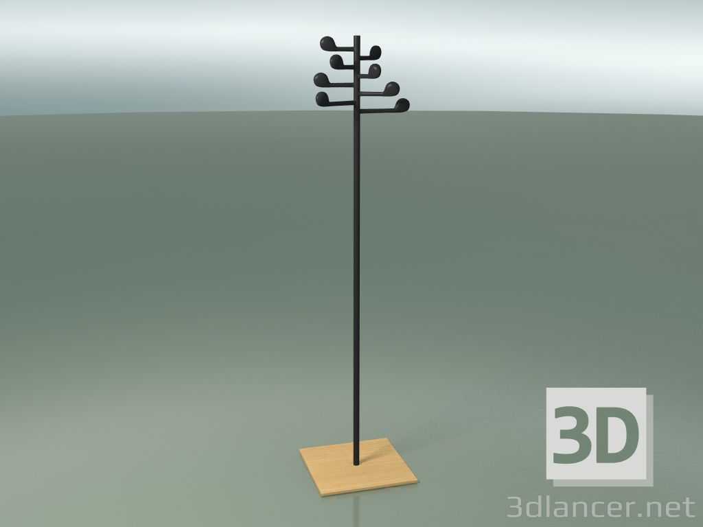 modello 3D Appendiabiti da terra 8 razze 4000 (rovere naturale) - anteprima