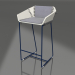 modello 3D Sedia semi-bar con schienale (Blu notte) - anteprima