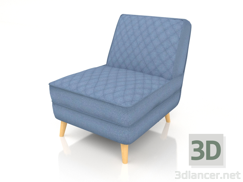 modello 3D Sedia Lazy M (Azzurro cielo) - anteprima