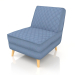 modèle 3D Chaise Lazy M (Bleu Ciel) - preview