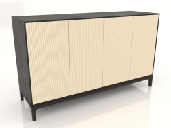 TV stand FARGO with milled facades 1600x500x950 mm (vanilla, wenge oak, option 3)