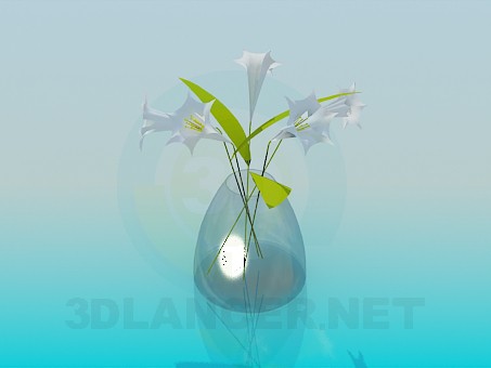 modello 3D Vaso con i fiori - anteprima