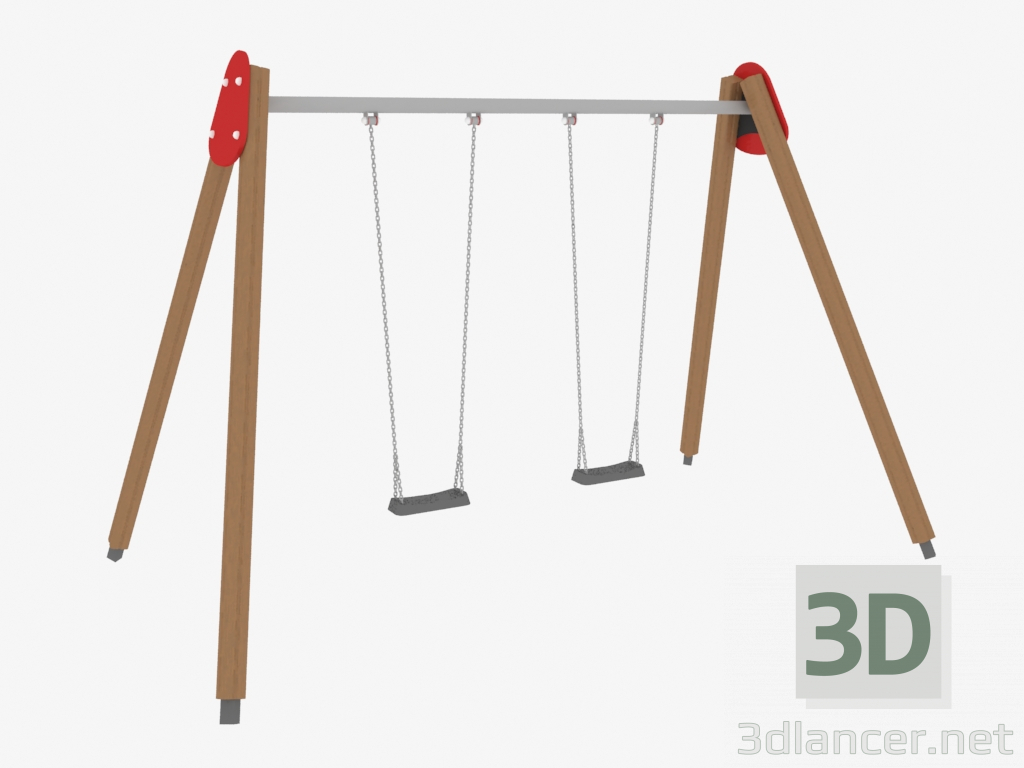 3d модель Качели детской игровой площадки (6312) – превью
