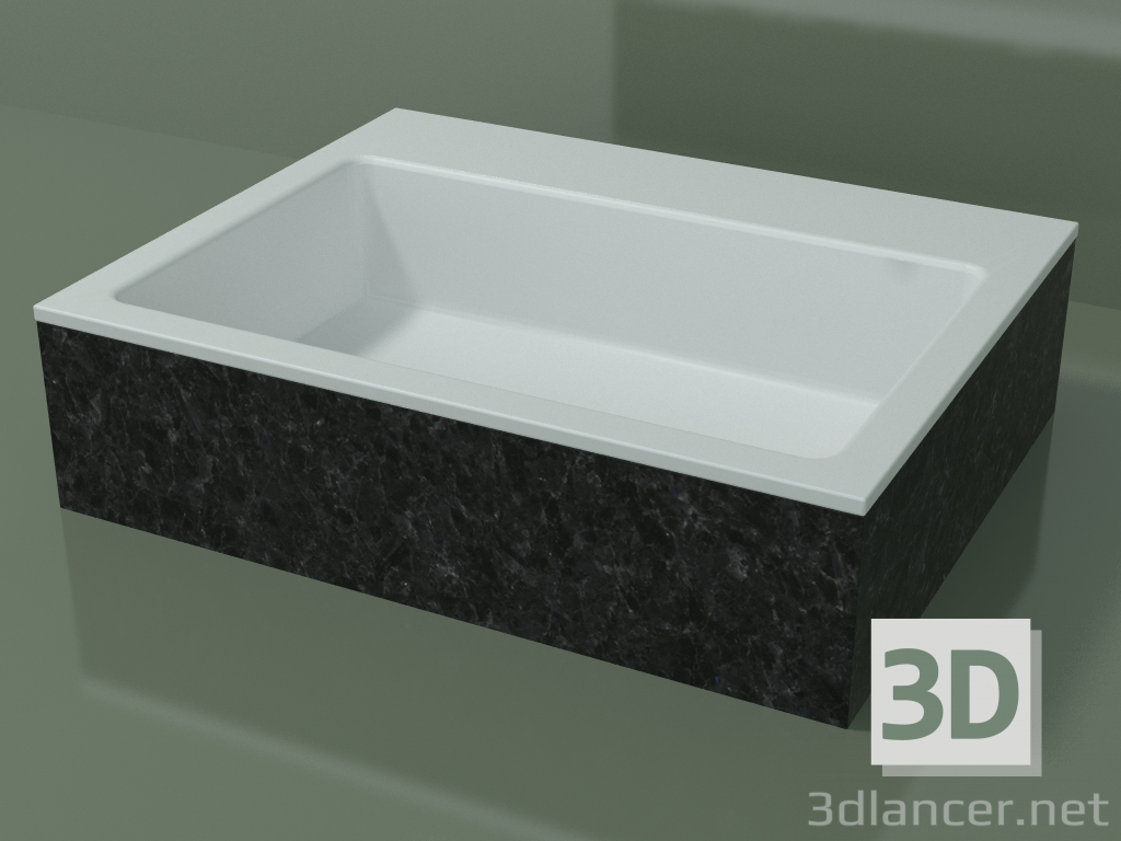 3D modeli Tezgah üstü lavabo (01R131302, Nero Assoluto M03, L 60, P 48, H 16 cm) - önizleme