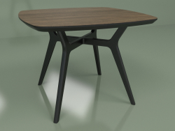 Dining table Lars Walnut (black, 1000x1000)