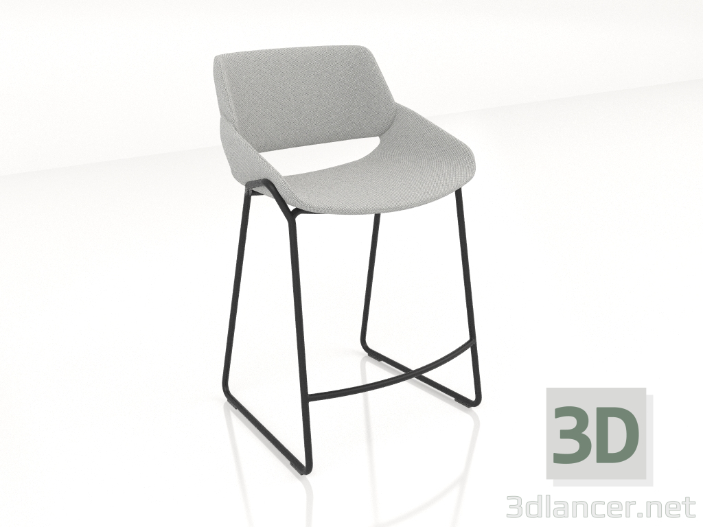 3d model Bar stool on low runners - preview
