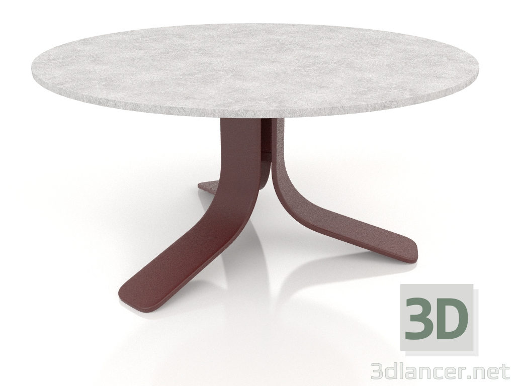 3D Modell Couchtisch Ø80 (Weinrot, DEKTON Kreta) - Vorschau