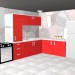 3D modeli kırmızı mutfak - önizleme