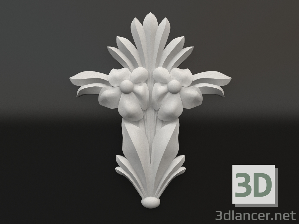 Modelo 3d Elemento decorativo de gesso DE 038 (116x96) - preview