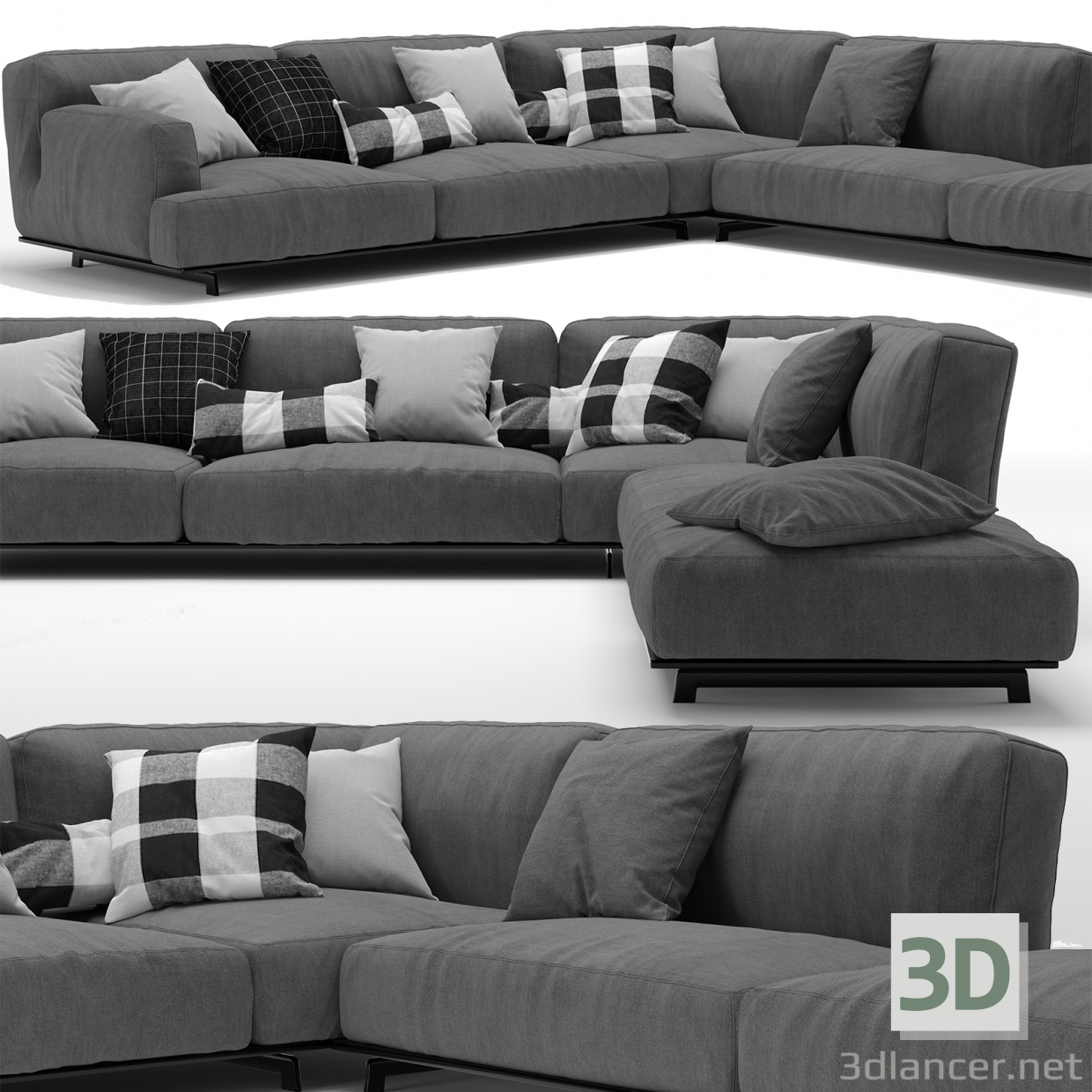Sofa Tribeca von Poliform 3D-Modell kaufen - Rendern