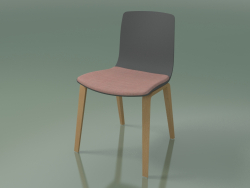 Cadeira 3979 (4 pernas de madeira, polipropileno, com almofada de assento, carvalho)