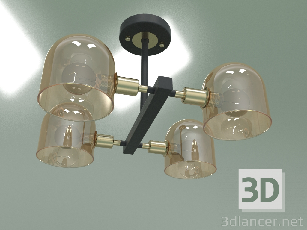 modèle 3D Lustre de plafond 70103-4 (bronze-noir) - preview
