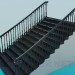 3D modeli Doğrudan geniş merdiven - önizleme