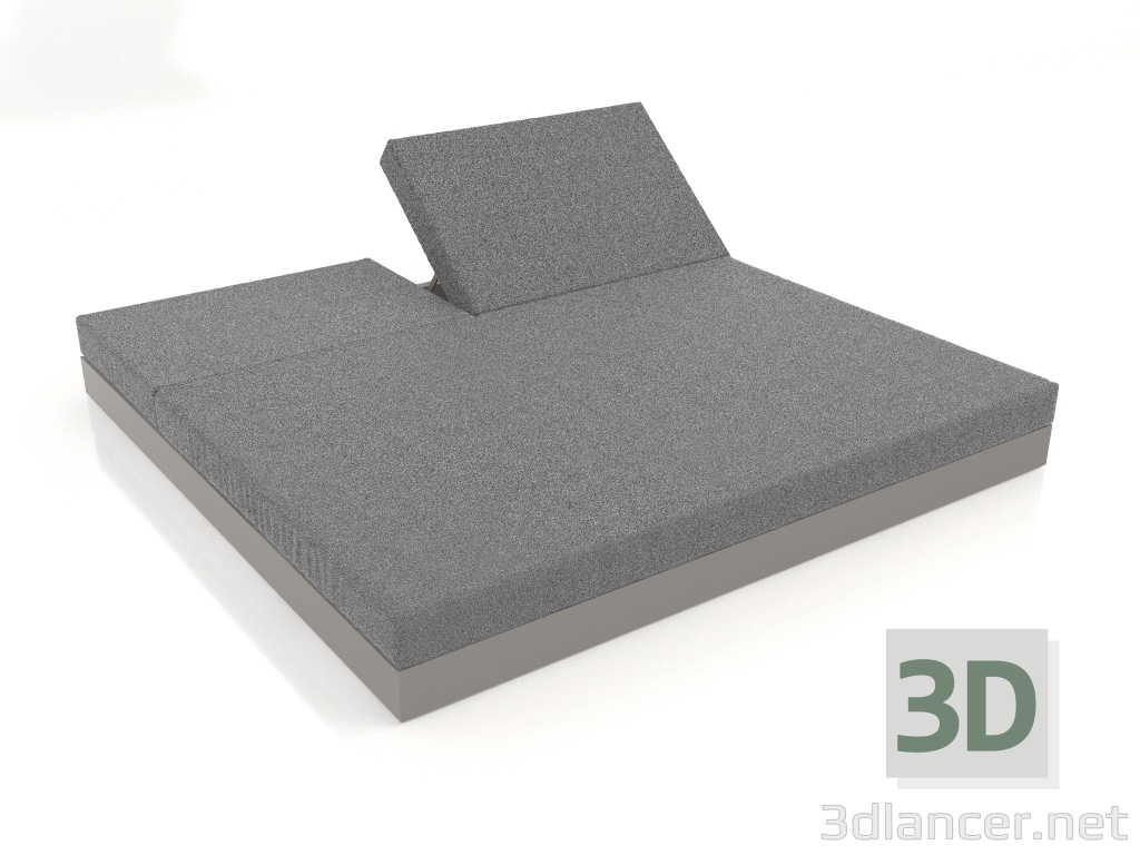 3D Modell Bett mit Rückenlehne 200 (Quarzgrau) - Vorschau
