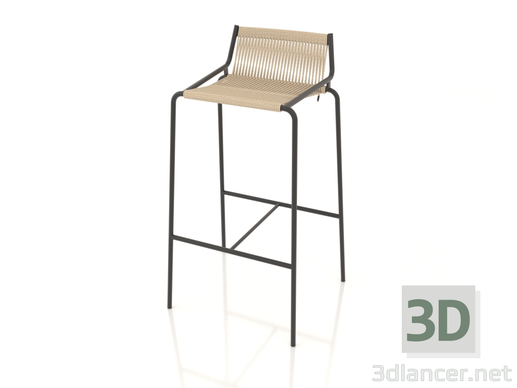 3d model Bar stool Noel H77 (Black Base, Nature Flag Halyard) - preview