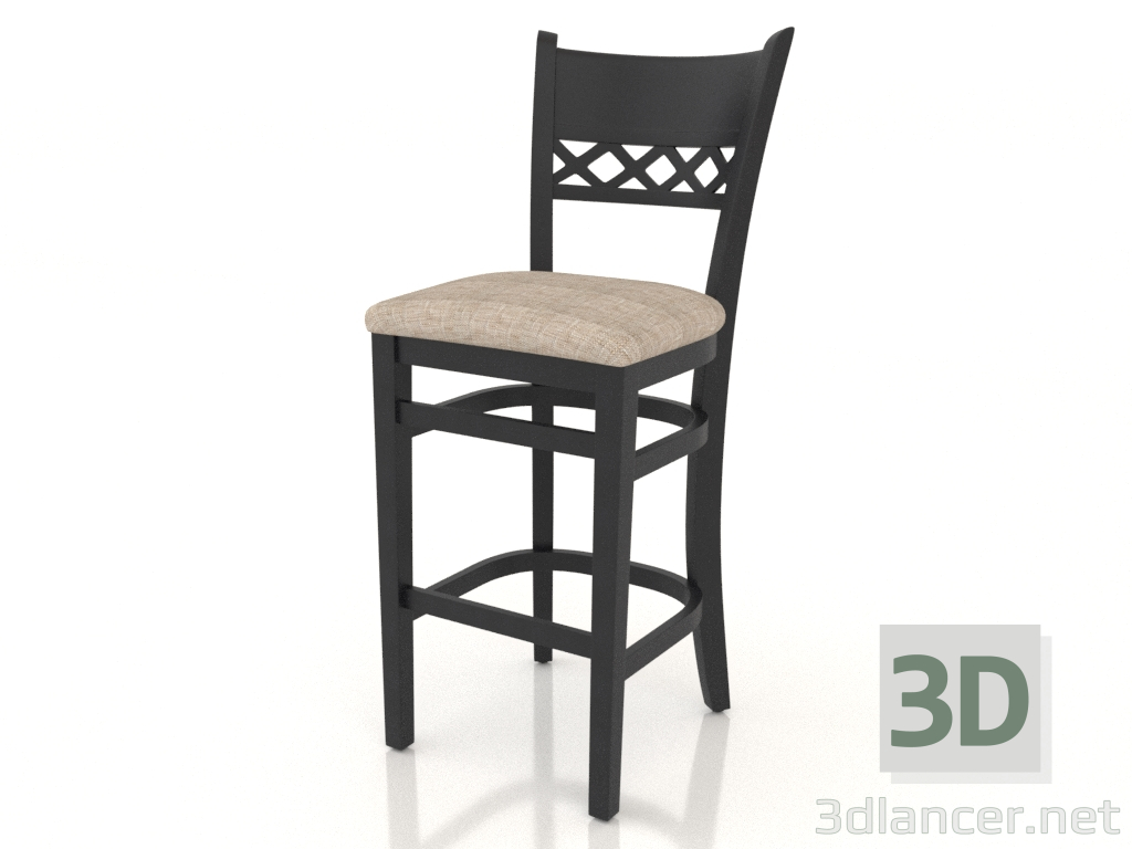 modello 3D Sgabello da bar Edimburgo (wenge scuro) - anteprima