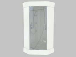 Corner shower enclosure with internal filling