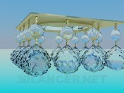 Mirror chandelier with glass balls