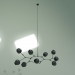 3d model Lámpara colgante Branching Bubbles Summer 9 luces (negro, gris humo) - vista previa