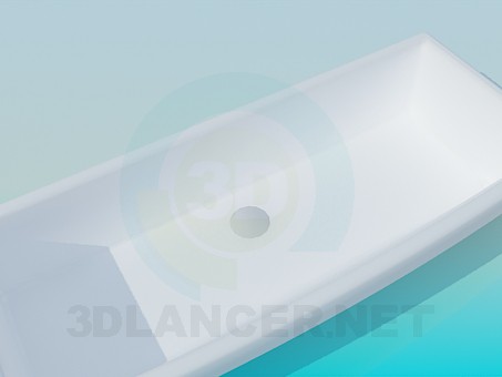 3d модель Прямоугольная раковина – превью 3d модель Прямоугольная раковина – превью