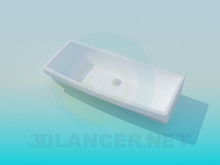 3d модель Прямоугольная раковина – превью 3d модель Прямоугольная раковина – превью