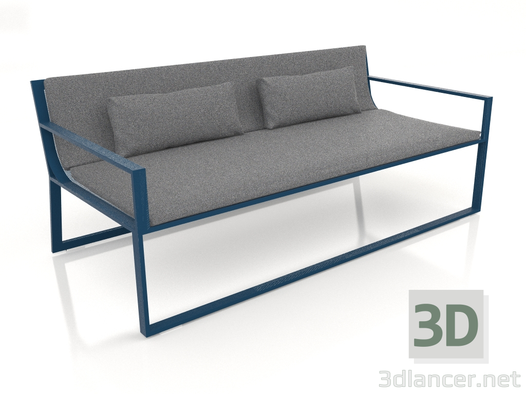 3 डी मॉडल 2-सीटर सोफा (ग्रे नीला) - पूर्वावलोकन