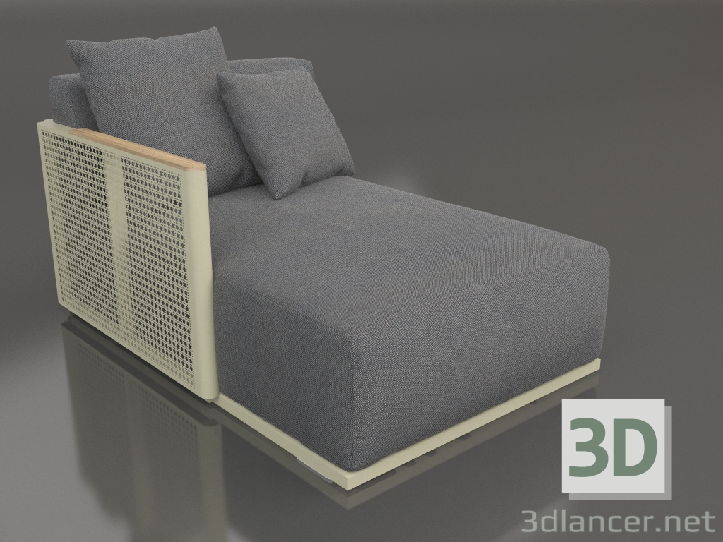 modèle 3D Module canapé section 2 gauche (Or) - preview