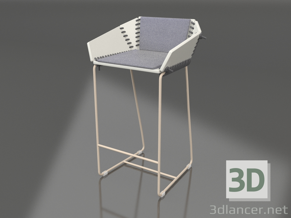 Modelo 3d Cadeira semi-bar com encosto (Areia) - preview