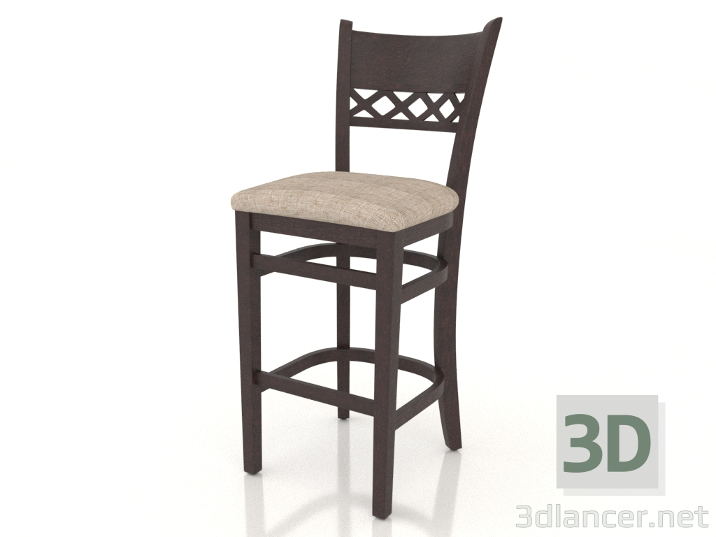 3d model Bar stool Edinburgh (Dark walnut) - preview