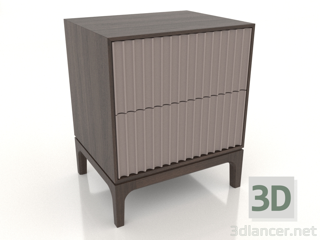 modèle 3D Table de chevet FARGO 2 tiroirs avec façades fraisées (platine, chêne foncé, option 2) - preview modèle 3D Table de chevet FARGO 2 tiroirs avec façades fraisées (platine, chêne foncé, option 2) - preview