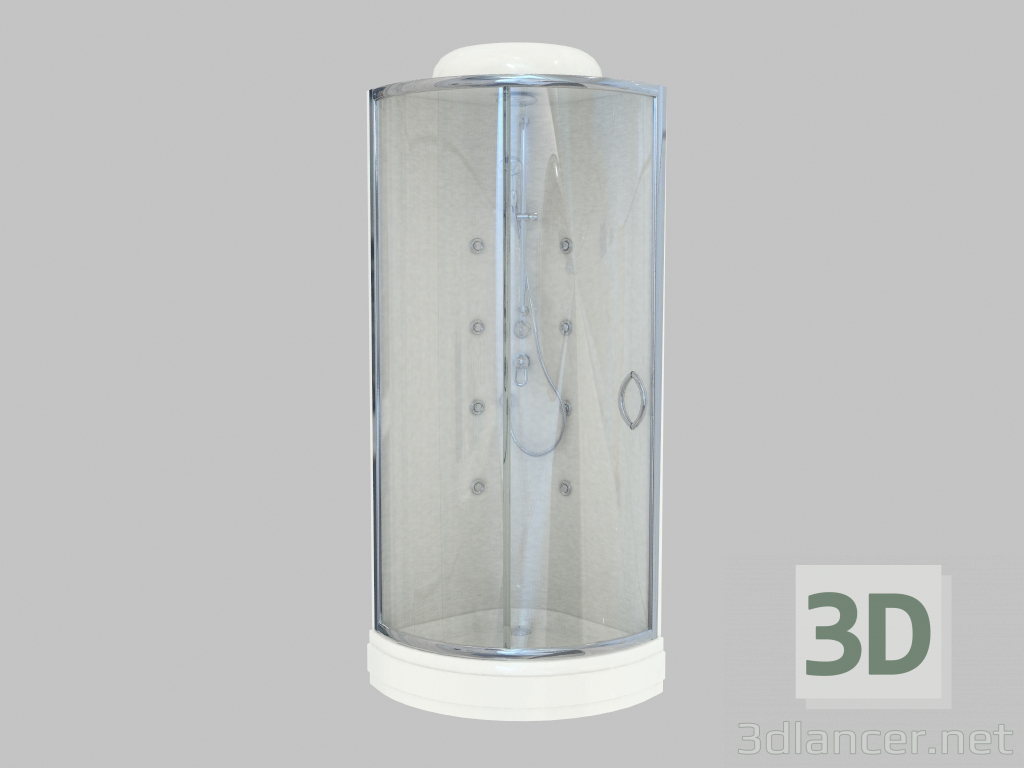 modello 3D Cabina doccia ad angolo con imbottitura - anteprima