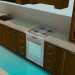 3d модель Деревянный кухонный гарнитур – превью