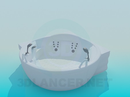 modello 3D Vasca ad angolo tondo - anteprima