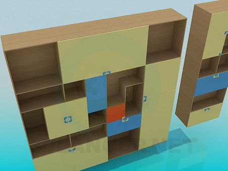 3d model Cupboard for books - preview 3d model Cupboard for books - preview