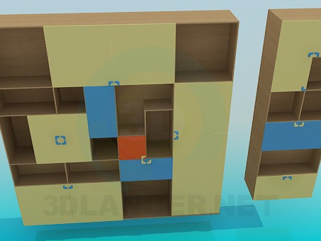 3d model Cupboard for books - preview 3d model Cupboard for books - preview