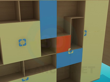 3d model Cupboard for books - preview 3d model Cupboard for books - preview