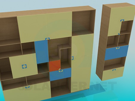 3d model Cupboard for books - preview 3d model Cupboard for books - preview