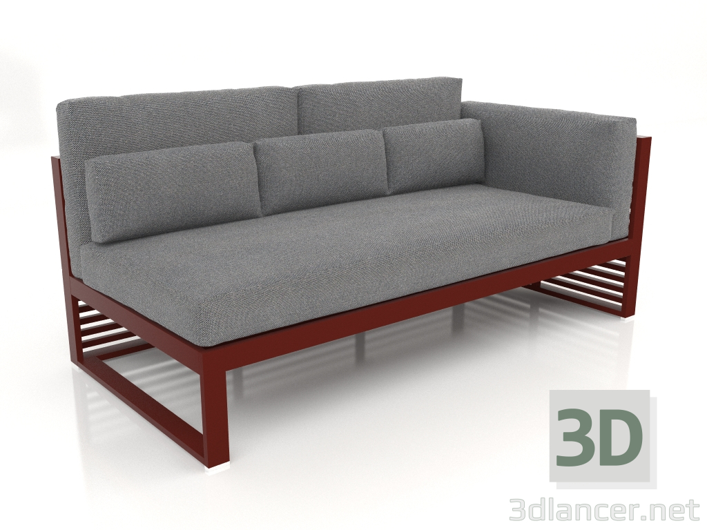 3d model Modular sofa, section 1 right, high back (Wine red) - preview