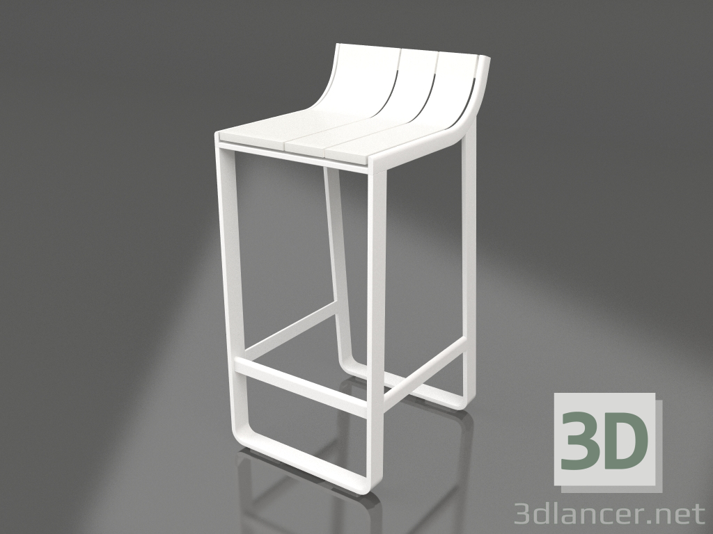3 डी मॉडल सेमी-बार स्टूल (सफ़ेद) - पूर्वावलोकन