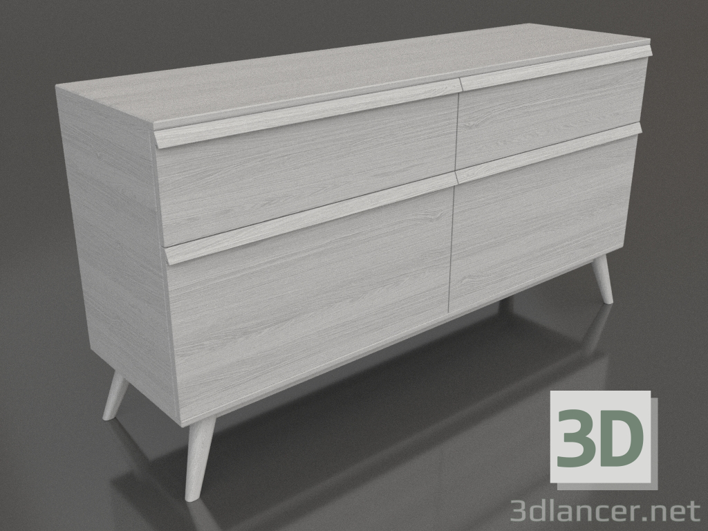 Modelo 3d Cômoda 1 1500x400x800 (branco RAL 9010) - preview