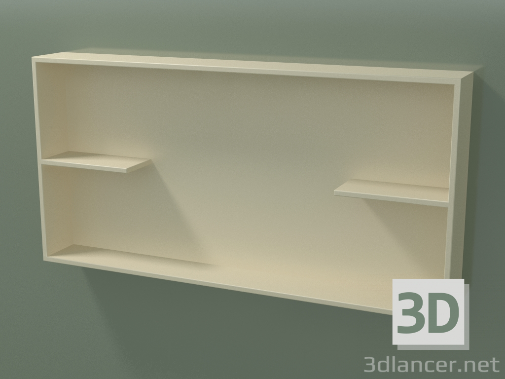 modello 3D Contenitore a giorno con ripiani (90U31004, Bone C39, L 96, P 12, H 48 cm) - anteprima
