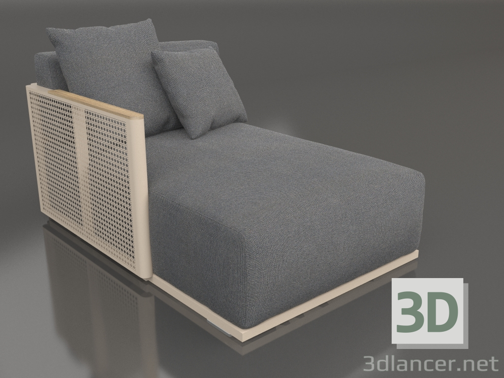 modello 3D Modulo divano sezione 2 sinistra (Sabbia) - anteprima