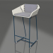 3D Modell Halbbarstuhl mit Rückenlehne (Graublau) - Vorschau