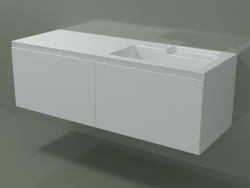 Çekmeceli lavabo (dx, L 144, P 50, H 48 cm)
