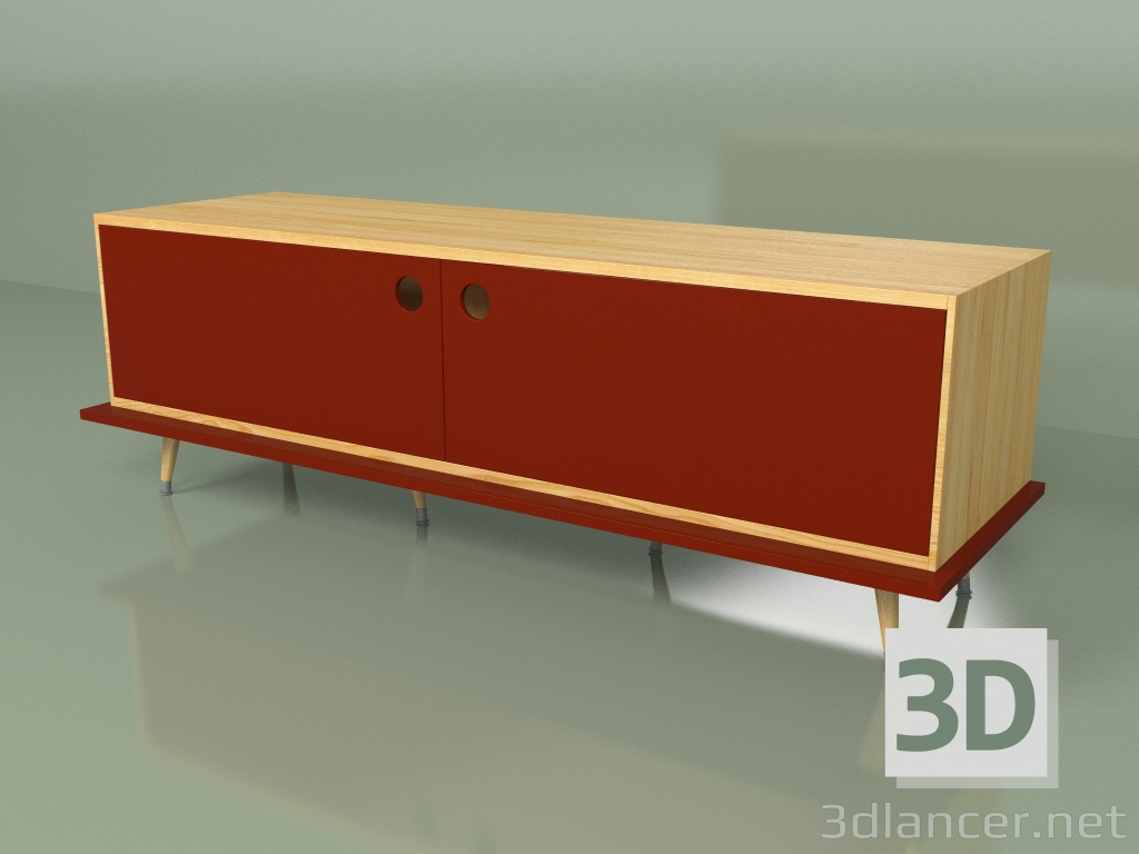 3D Modell Bordstein Woodi (burgunderrot) - Vorschau