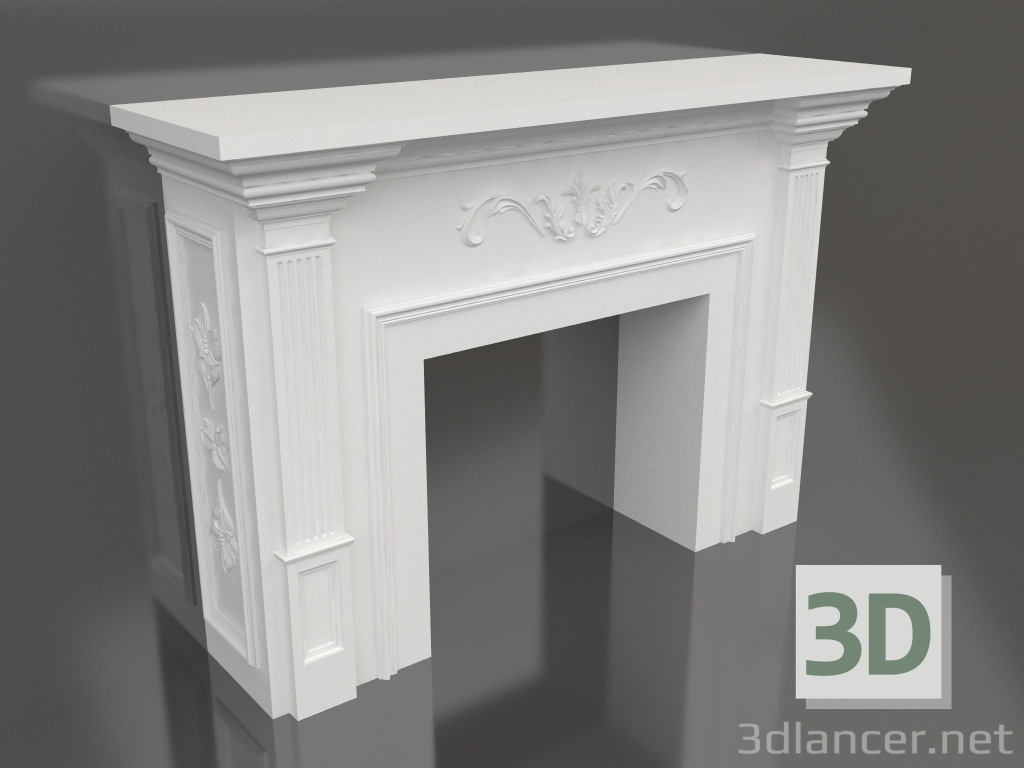 modello 3D Set decori in gesso per camino 001 (1135x1664x452) - anteprima