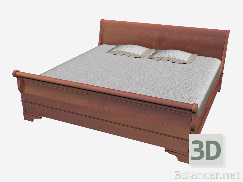 3D Modell Bett mit hohem Rücken XL - Vorschau