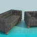 3d model Sofa and chair set - preview