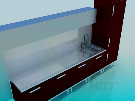 3d модель Кухня хай-тек – превью 3d модель Кухня хай-тек – превью